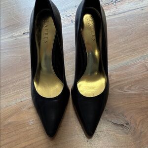 Lauren Ralph Lauren Black Heels with Gold Insole